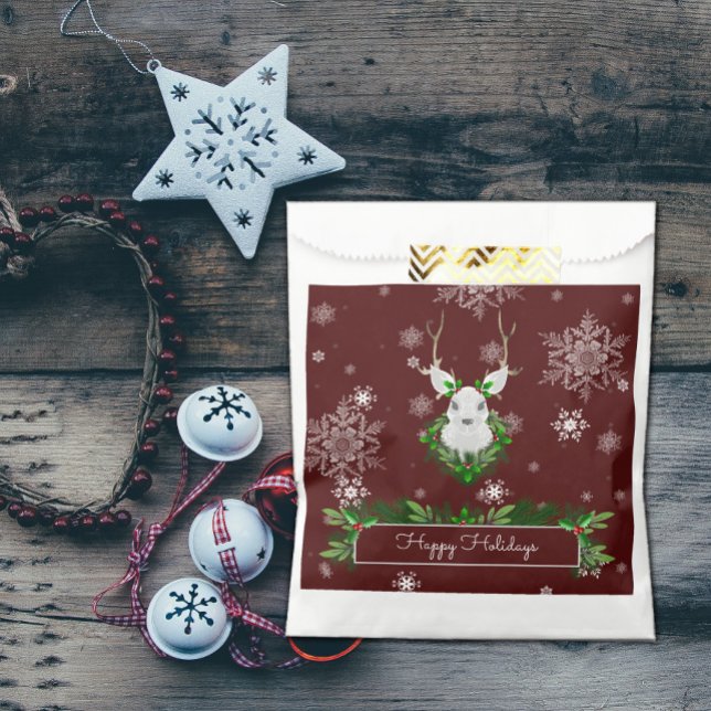 Red Reindeer Favour Bag (Red Reindeer Favor Bags)