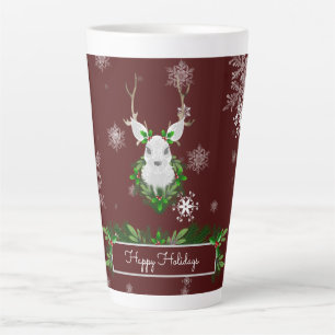 Red Reindeer Latte Mug