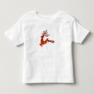Red Reindeer silhouette - Choose background color Toddler T-Shirt
