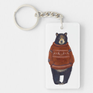 Red Reindeer Sweater Bear Key Ring