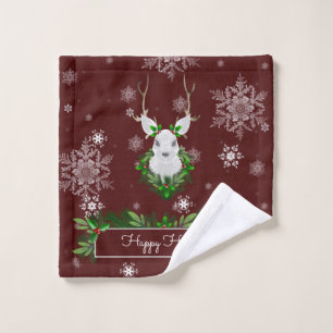 Red Reindeer Towel Set