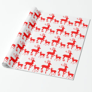 Red Reindeer Wrapping Paper