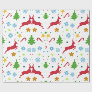 Red Reindeers Wrapping Paper