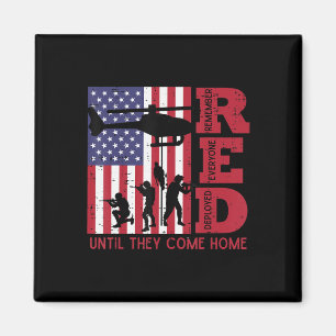 RED Remember Everyone Deployed Flag Helicopter Mem Magnet