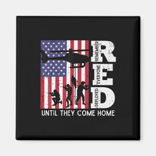 RED Remember Everyone Deployed Flag Helicopter Mem Magnet