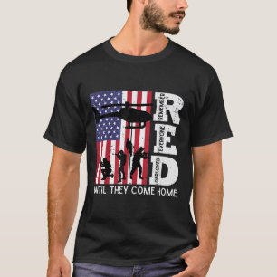 RED Remember Everyone Deployed Flag Helicopter Mem T-Shirt