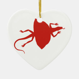 Red reptile ceramic tree decoration