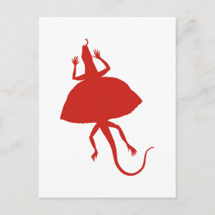 Red reptile postcard