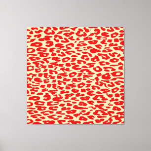 Red Retro Animal Print Skin Of Leopard