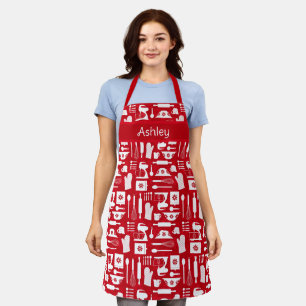 Red Retro Baking Apron