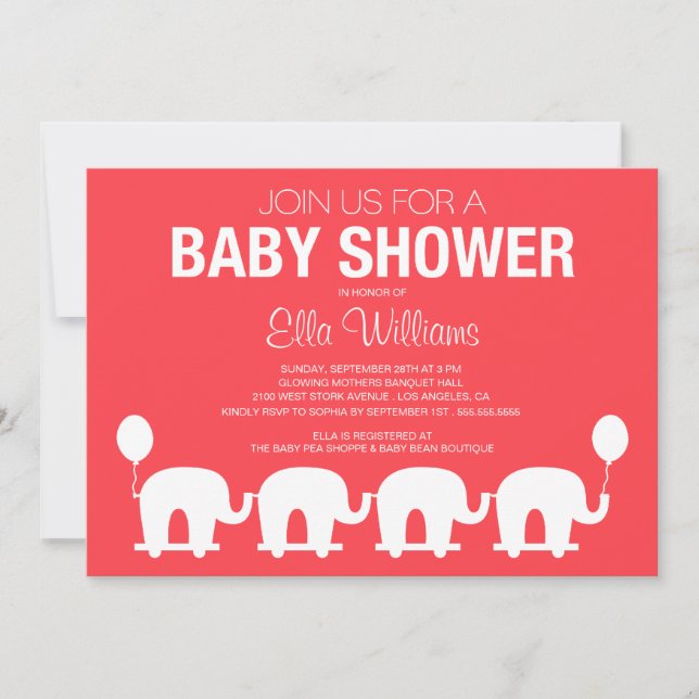 RED RETRO CIRCUS | BABY SHOWER INVITATION (Front)