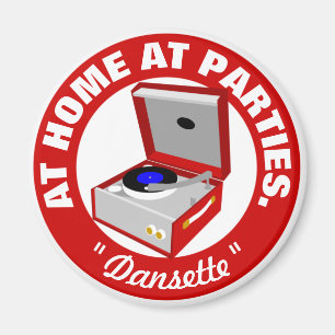 Red Retro Dansette record player Magnet