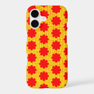 Red Retro Flowers Yellow Gold Art Phone Case