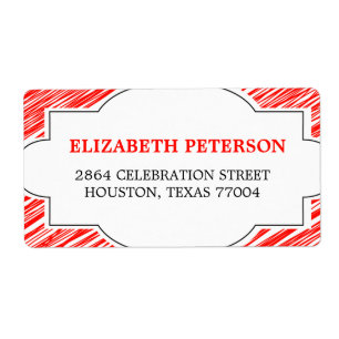 Red Retro frame holiday address label