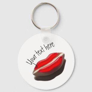Red Retro Lips Key Ring