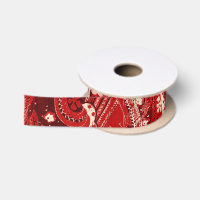 Red Retro Paisley Bandanna/Bandanna