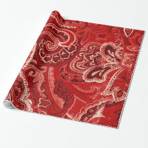 Red Retro Paisley Bandanna/Bandanna