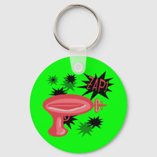Red Retro Raygun Key Ring
