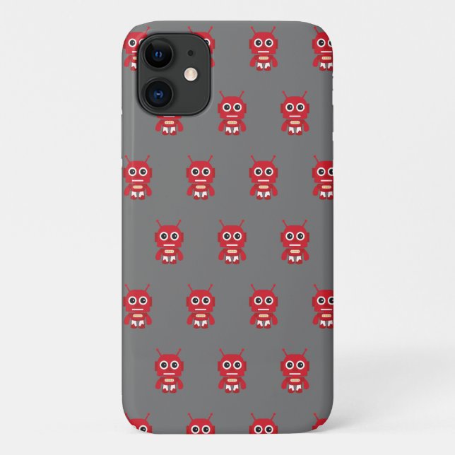 Red Retro Robot Case-Mate iPhone Case (Back)