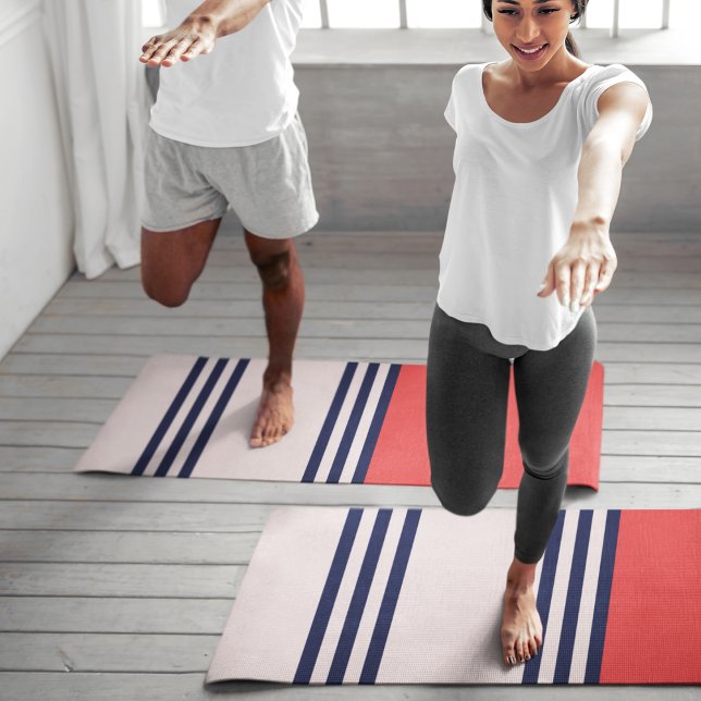 Red Retro Stripes Yoga Mat (Creator Uploaded)