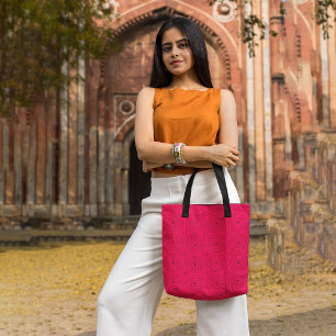 Red retro tote bag