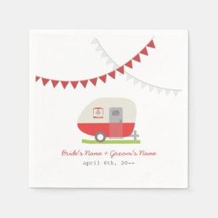 Red Retro Trailer Wedding Napkins