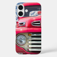 Red Retro Truck With Fuzzy Dice