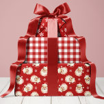 Red Retro Vintage Santa Christmas Wrapping Paper Sheet<br><div class="desc">Wrap your holiday gifts in timeless cheer with this delightful red retro vintage Santa wrapping paper. It features a charming assortment of classic Christmas patterns, including festive snowflakes, cosy red gingham, and adorable vintage Santa Claus faces. The traditional red and white palette instantly evokes nostalgic warmth and holiday spirit, perfect...</div>
