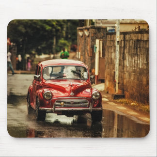 Red RetroMobile. Morris Minor Mouse Pad