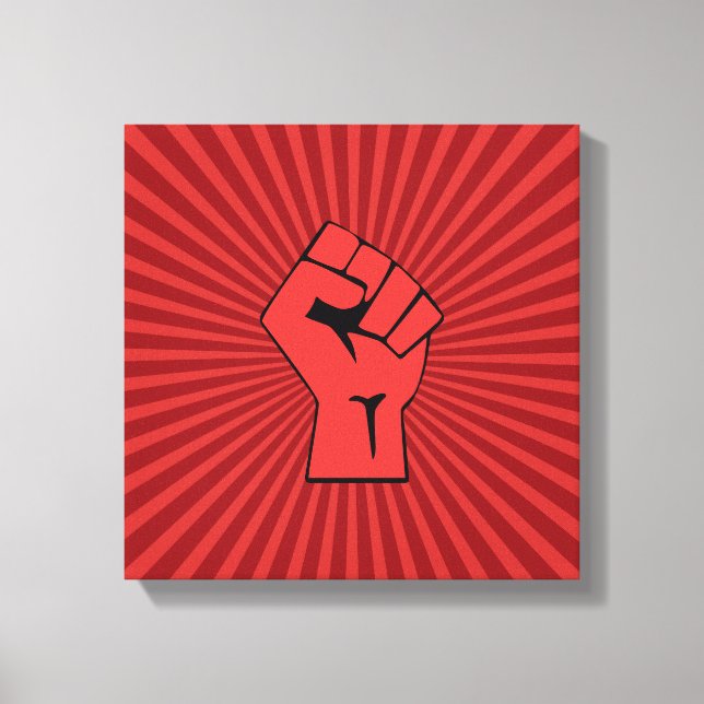 Red Revolutionary Fist Canvas Print (Front)