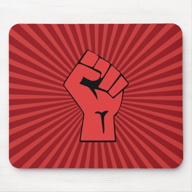 Red Revolutionary Fist Mouse Pad (Front)