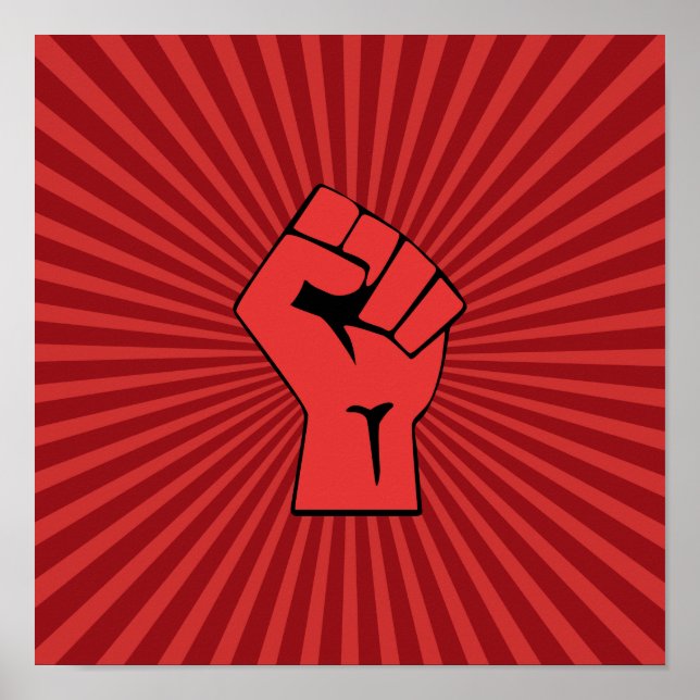 Red Revolutionary Fist Poster (Front)