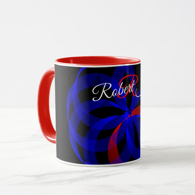 Red Revolving Accent Geometric Coffee Mug (Front Left)