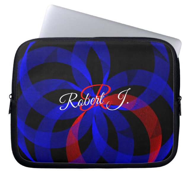 Red Revolving Accent Geometric Electronics Bag (Front)