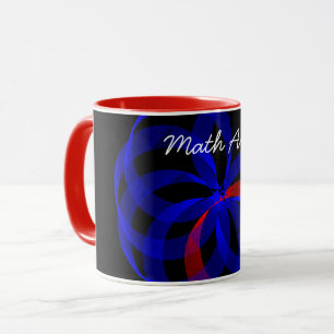 Red Revolving Accent Geometric Math Art Coffee Mug