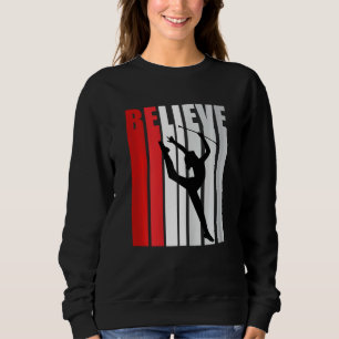 Red Rhythmic Gymnastics Womens Believe Red Gymnast Sweatshirt