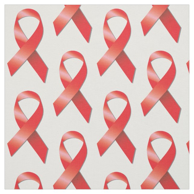 Red Ribbon AIDS Awareness Fabric (Swatch)