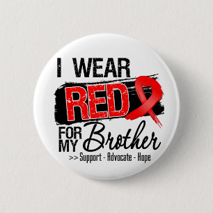 Red Ribbon Awareness - Brother 6 Cm Round Badge