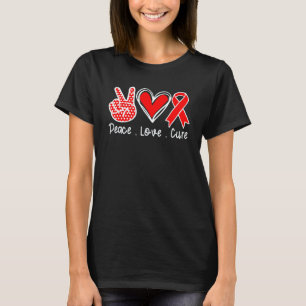 Red Ribbon Awareness Costume Drug Free Peace Love T-Shirt