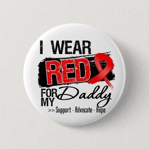 Red Ribbon Awareness - Daddy 6 Cm Round Badge