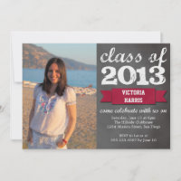 Red ribbon banner chalkboard photo graduation