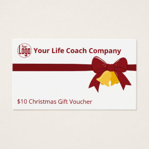 Red Ribbon Bells $10 Christmas Gift Voucher Card