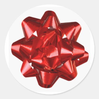 Red Ribbon/Bow Envelope Seal/Sticker Classic Round Sticker