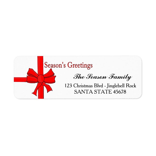 Red ribbon bow  Season's Greetings (Front)