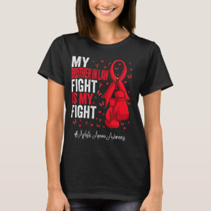 Red Ribbon Brother In Law Aplastic Anaemia Awarene T-Shirt