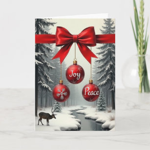 Red Ribbon Christmas Card