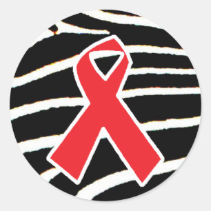 Red Ribbon Classic Round Sticker