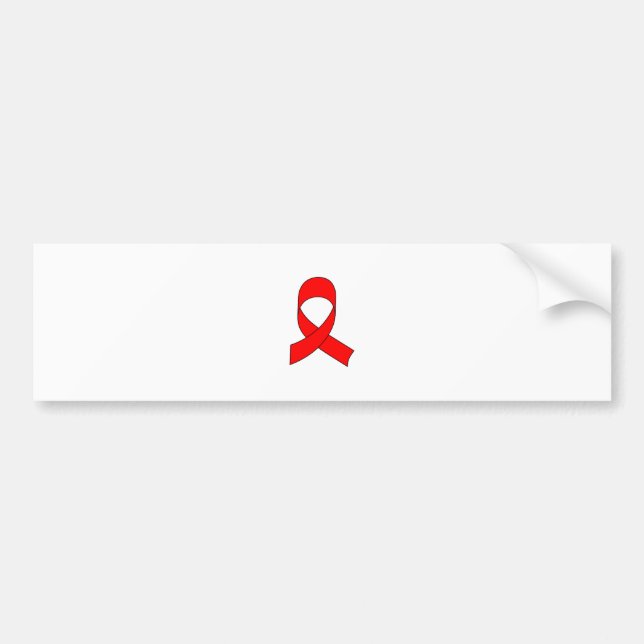 Red Ribbon Drawing Bumper Sticker (Front)