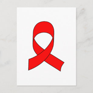 Red Ribbon Drawing Postcard