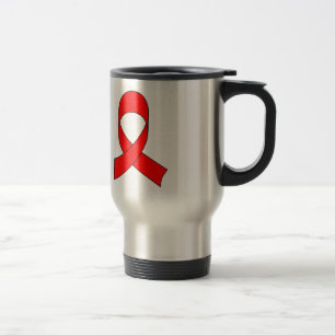 Red Ribbon Drawing Travel Mug